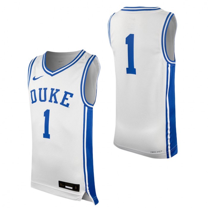 1 Duke Blue Devils Nike Youth Icon Replica Basketball Jersey - White